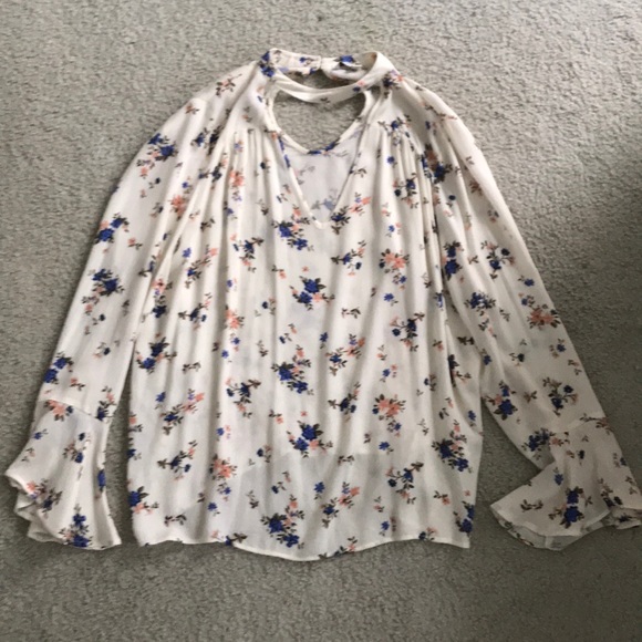 AE Choker Neck Floral Blouse - Picture 1 of 1